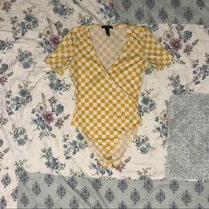 SMALL YELLOW CHECKERED BODYSUIT